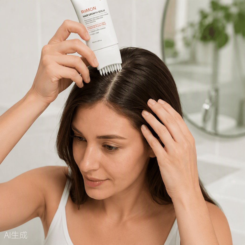 Distributing serum with the brush applicator