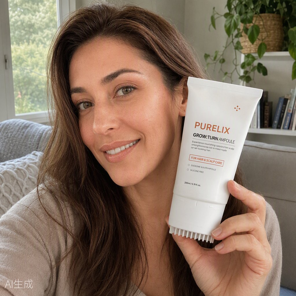 A customer using the Purelix routine at home